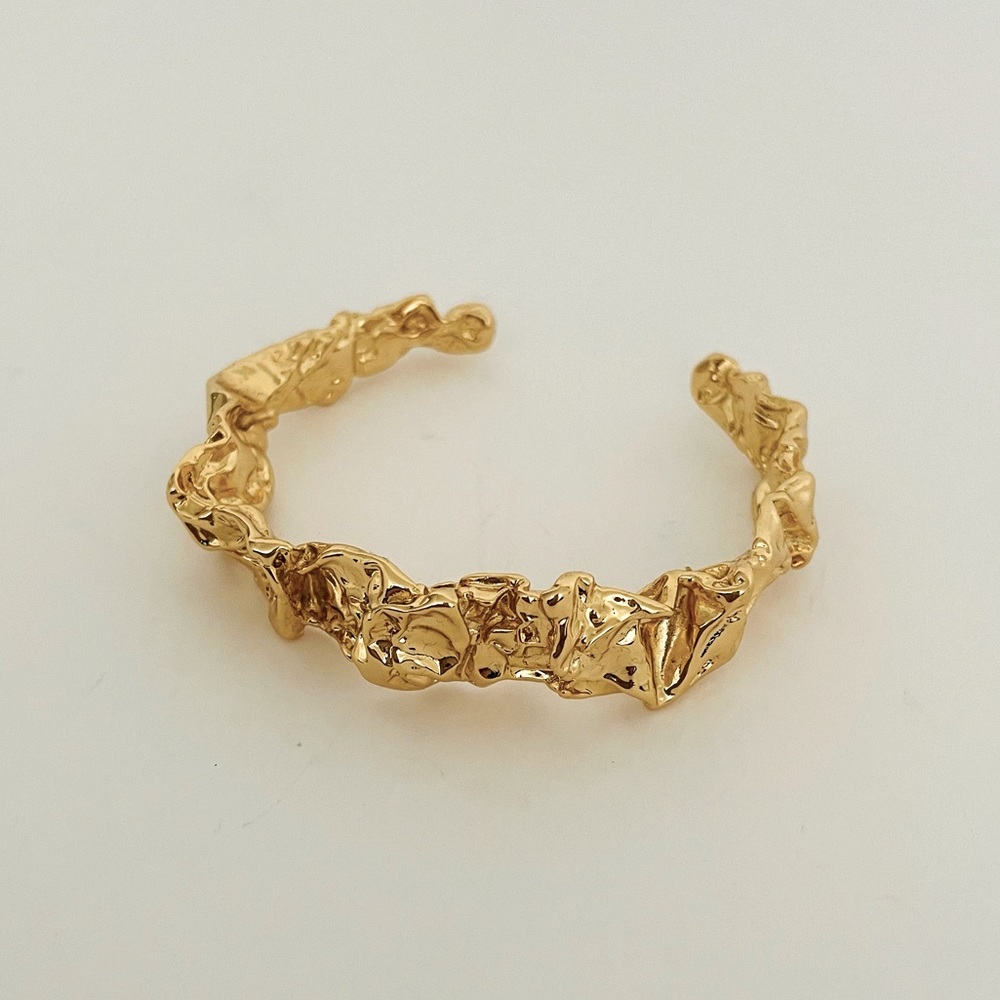 NEW Amber Sceats Cuff Crushed Gold-Plated Brass* - Picture 3 of 12